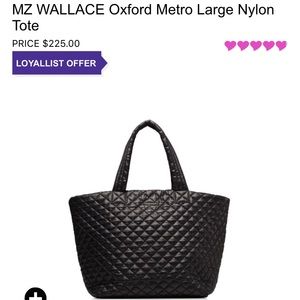 MZ Wallace Oxford MED Tote in black lightly used