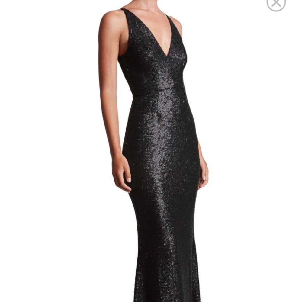 Black Dress the population sequins gown 💕