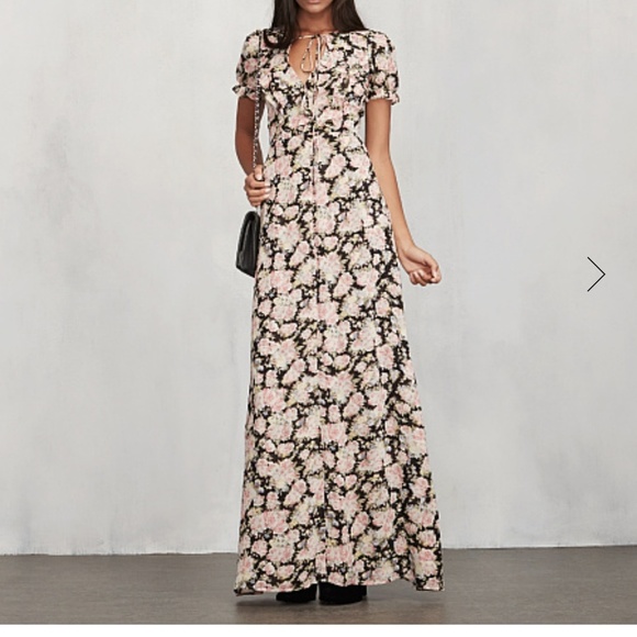 Reformation Huntington Dress in China Rose 2 - Picture 4 of 14