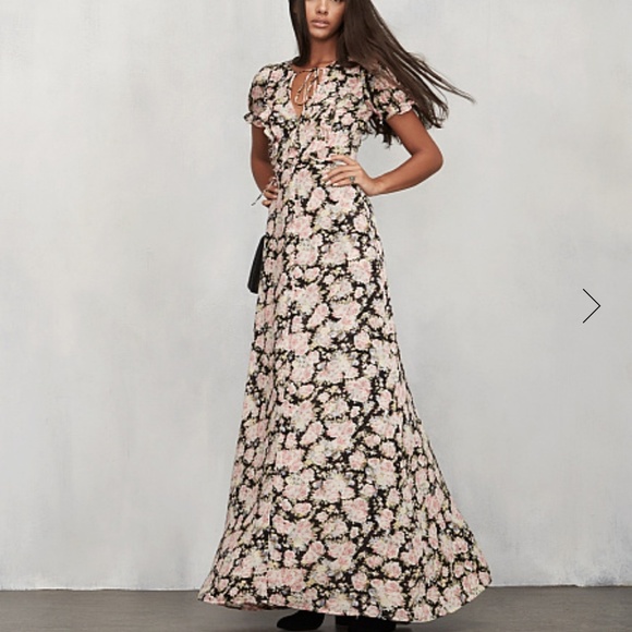 Reformation Huntington Dress in China Rose 2 - Picture 6 of 14