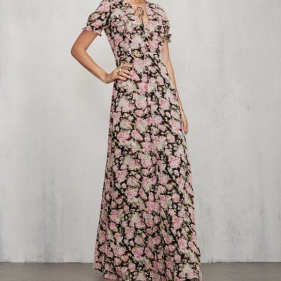 Reformation Huntington Dress in China Rose 2 - Picture 7 of 14