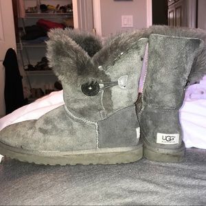 Gray Bailey Button UGG Boots
