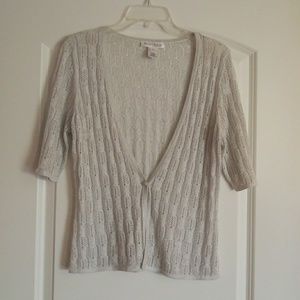 White House Black Market grey with silver thread