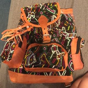 tribal print back pack from costa rica
