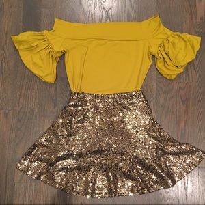 Ruffled Shirt and Skirt