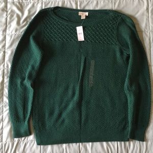 BRAND NEW, green comfy oversized loft sweater