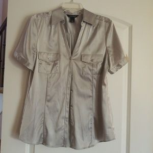 White House Black Market silver blouse