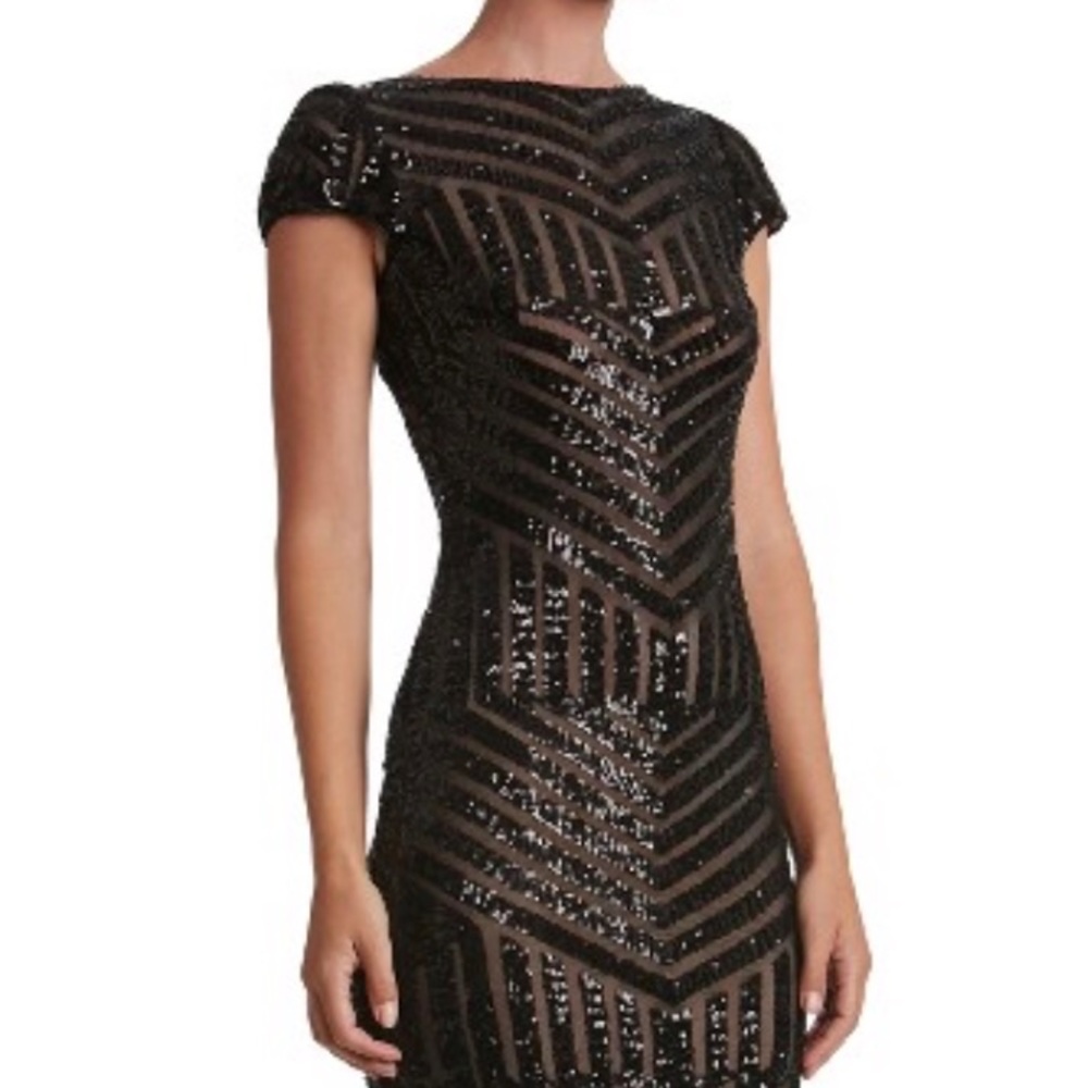 Black chanel dress the population sequins dress 👗