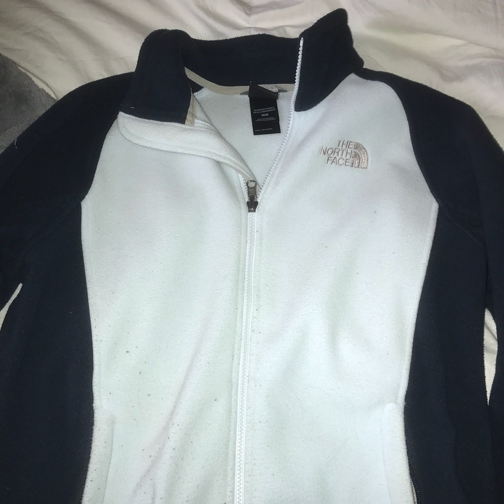 Light blue and navy blue north face