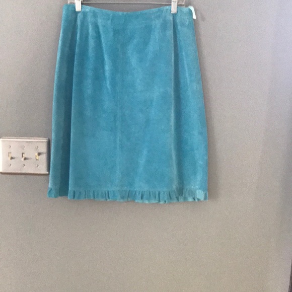 Turquoise suede skirt - Picture 1 of 4