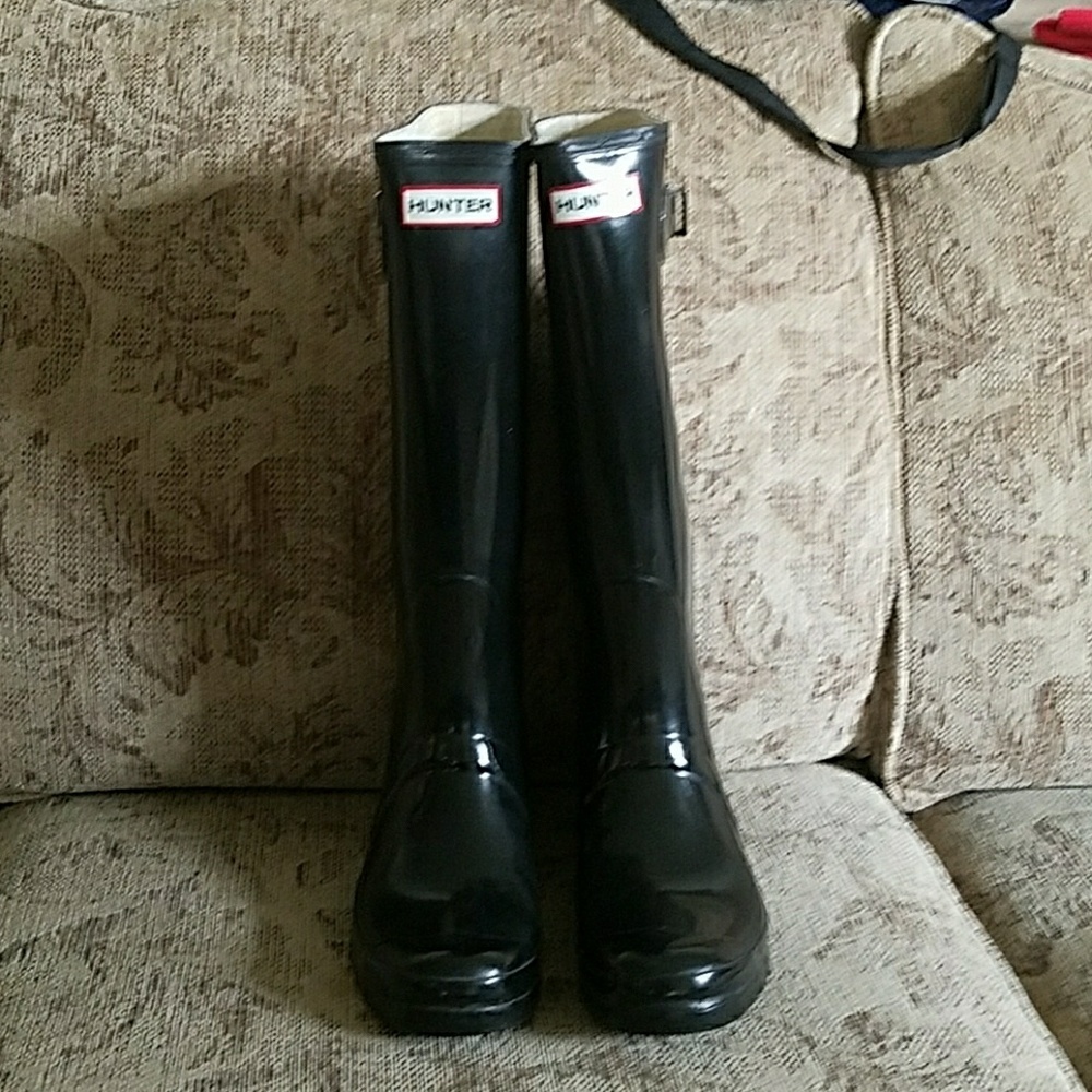 Hunter boots size 10 black