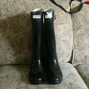 Hunter boots size 10 black