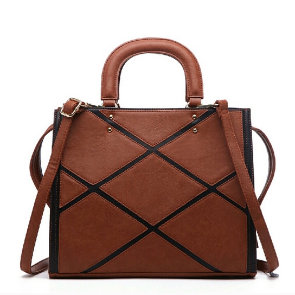 Acacia patchwork satchel