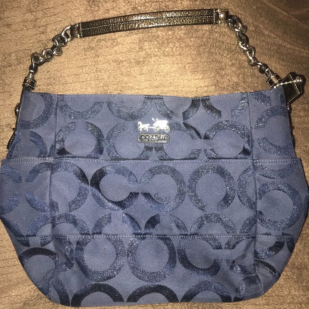 Authentic Coach Tribeca OP Art Lurex 14188 Purse