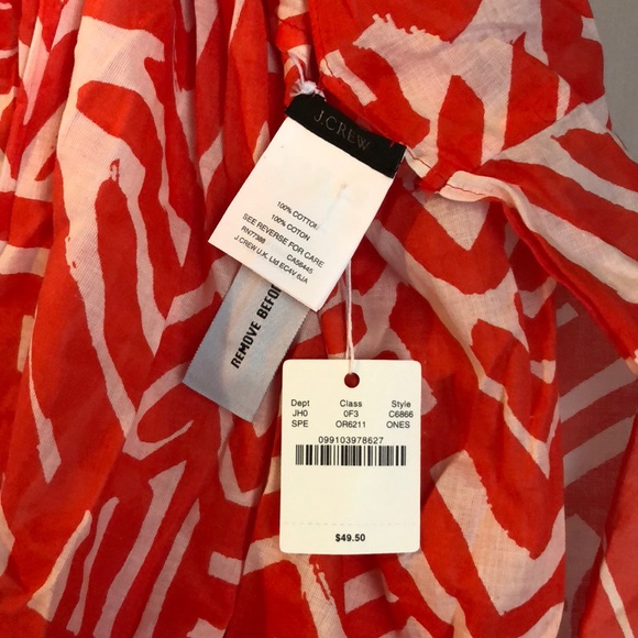 J.Crew Tribal Pattern Cotton Scarf - Picture 2 of 3