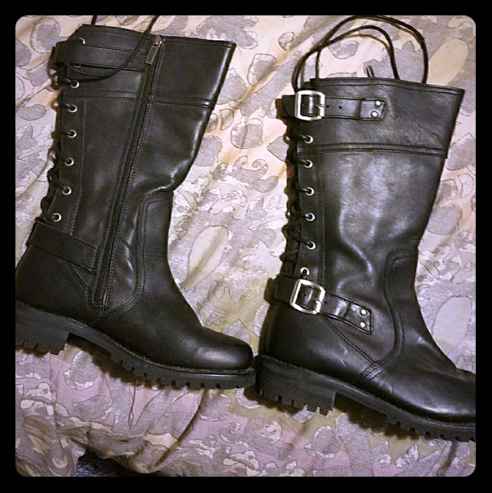 Size 10 leather Harley Davidson jacket with boots