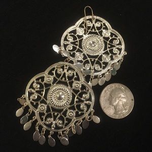 Large silver statement earrings