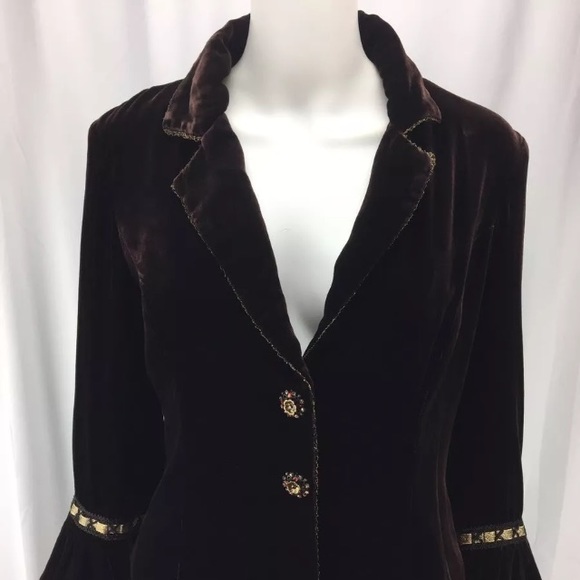 ECI Sz 4 Velvet Rhinestone Button Jacket - Picture 1 of 8