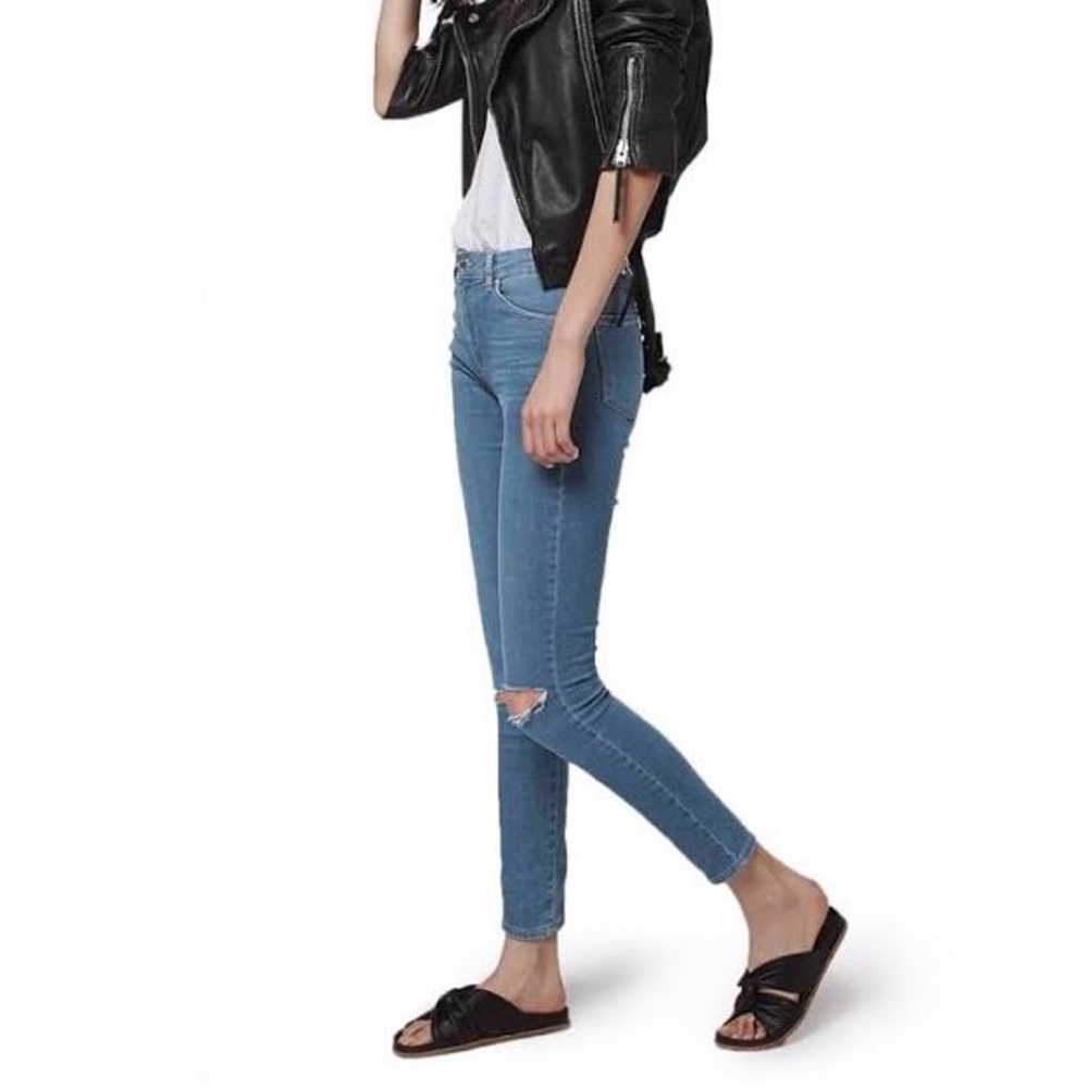 TOPSHOP Leigh ripped skinny jeans
