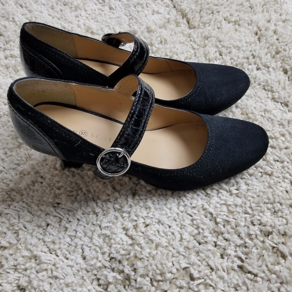 Karen Scott "Tessa" Black Suede & Patent Mary Jane