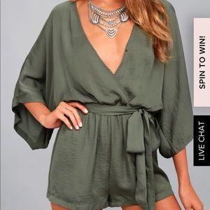 Olive green romper Lulu’s