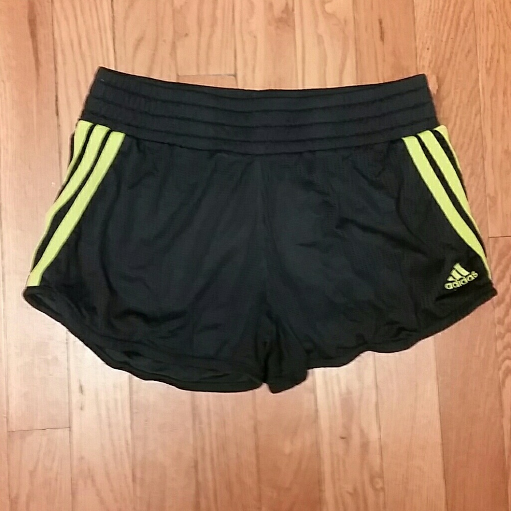 Adidas mesh shorts black and yellow