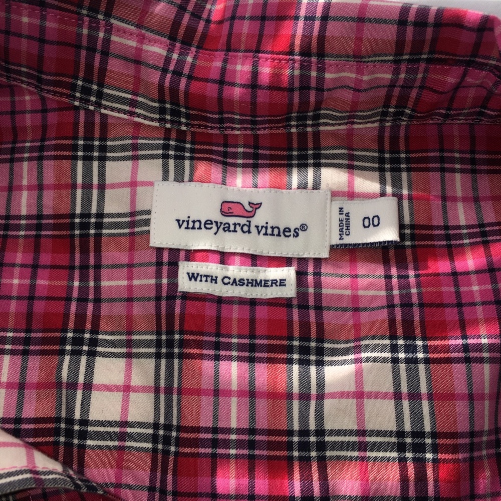 Vineyard Vines Cotton Cashmere Plaid Popover 00 - Picture 6 of 7
