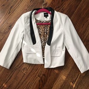 XOXO White & black pleather jacket Size Medium