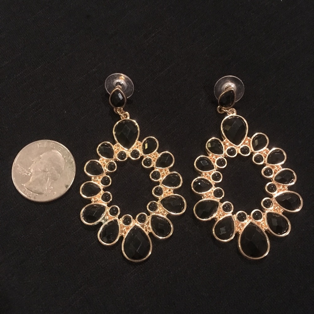 Black and gold statement earrings