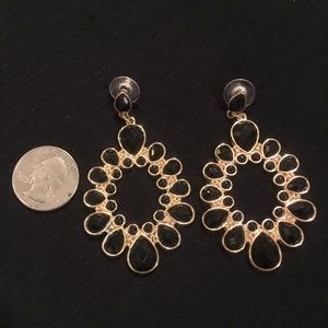 Black and gold statement earrings