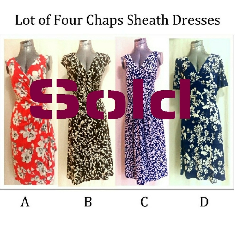 Lot of Four Chaps Sheath Dresses