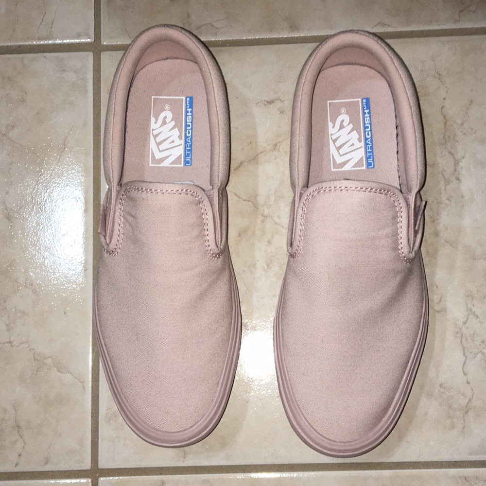 Pink slip on vans never worn before!!