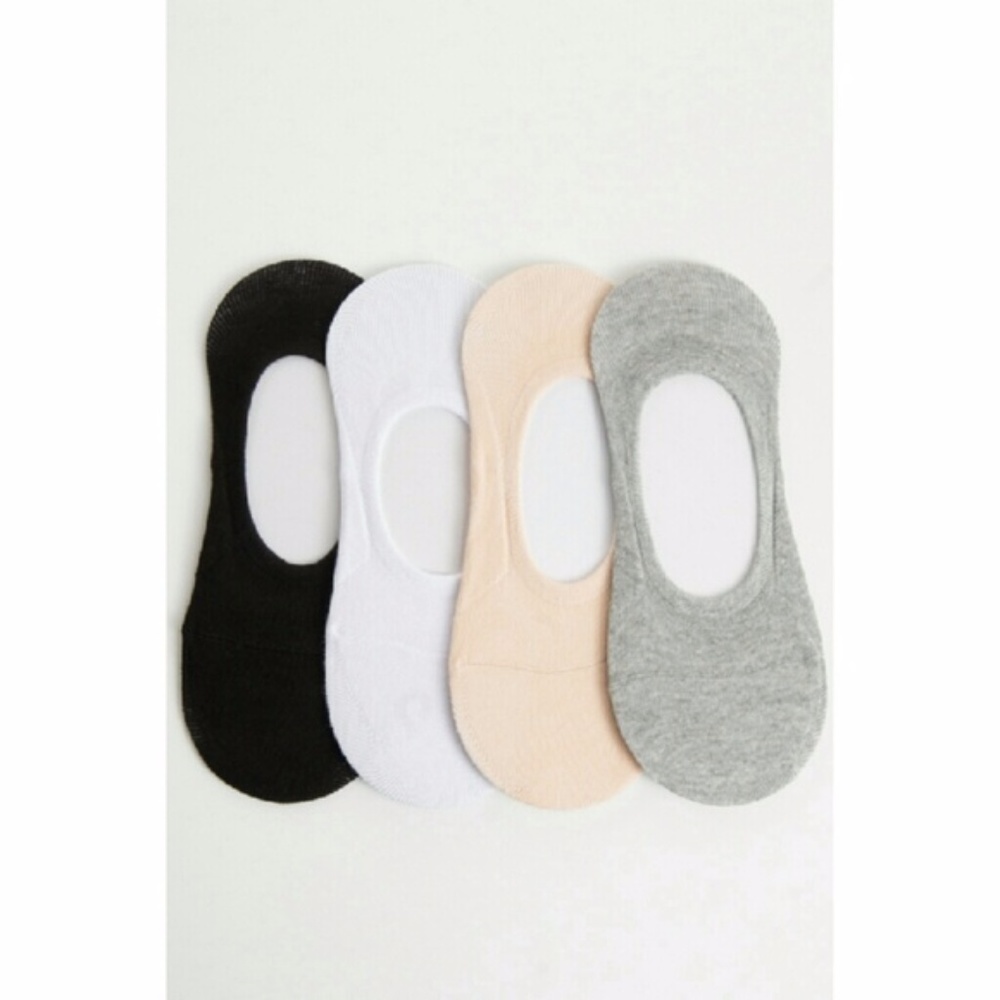 Women's No-Show Liner Socks - 4 Pairs Assorted