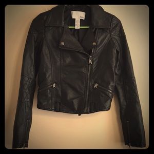 Bar III Faux Black Leather Jacket