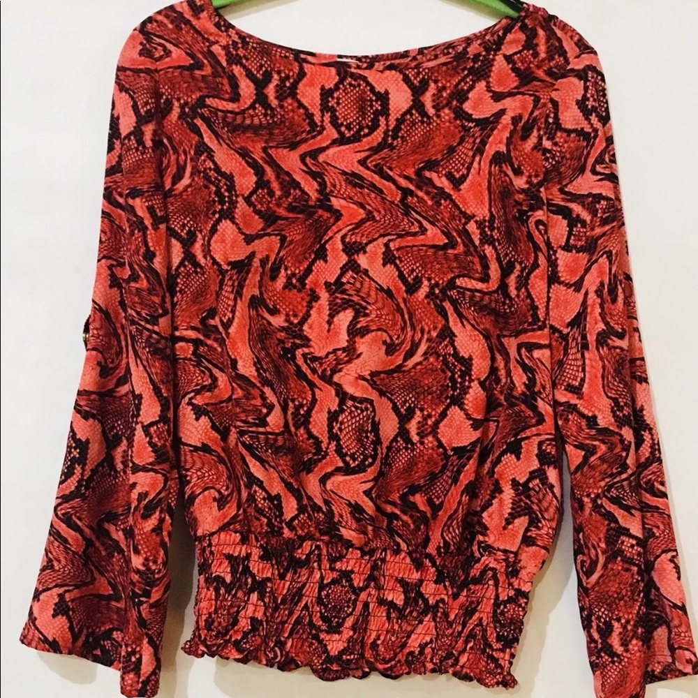 Michael Kors Blouse Size Small Orange/Black