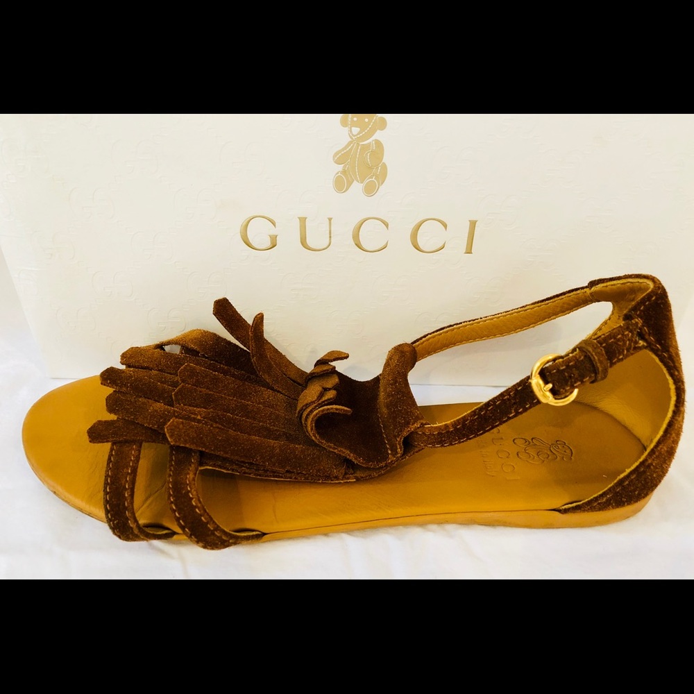 Gucci Kids Girls Brown Sandals