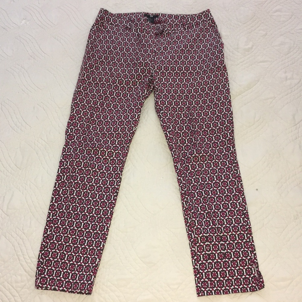 Graphic print slim fit trousers