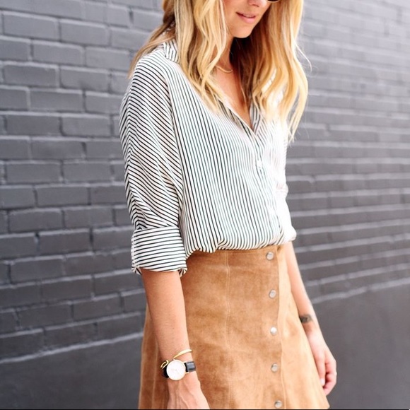Port Authority Tops - 🌲 Green & White Striped Oxford Button Down
