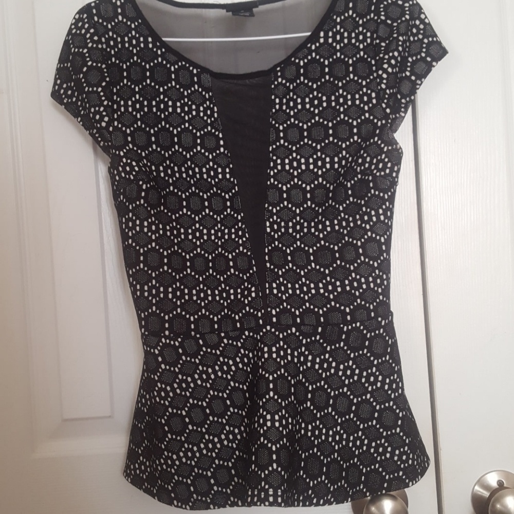 Mesh Peplum Top