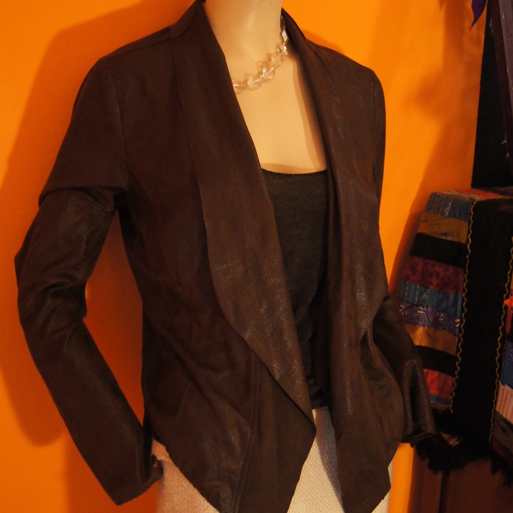 Knox Rose Faux Leather Suede Mix Wrap/ Shawl