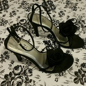 Impo Odell Satin Rose Black Heels