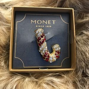 Monet Candy Cane Brooch🎁Glamorous Vintage & New!