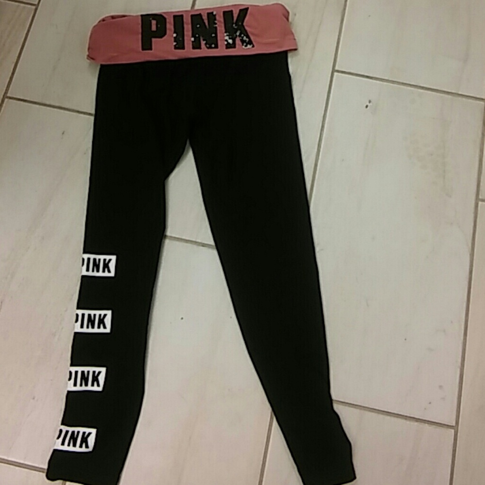 Pink Victoria's Secret yoga leggings