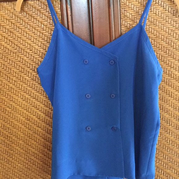 Albert Nipon Blouse Camisole Blue Sleeveless Small - Picture 8 of 8