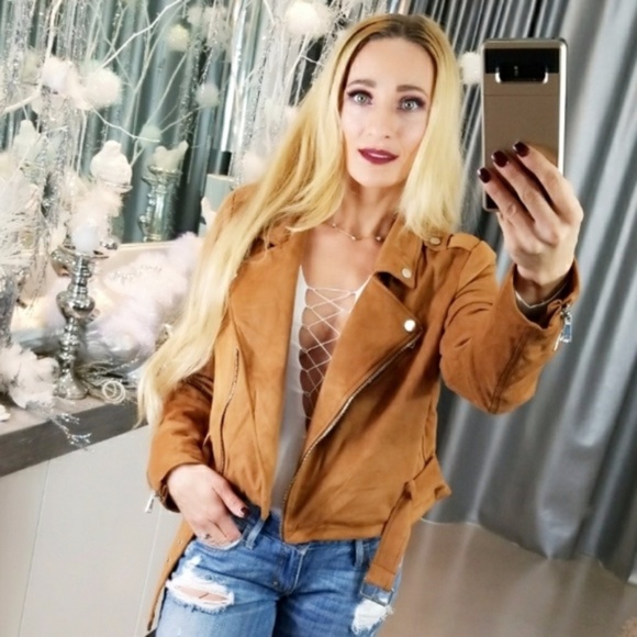 "EVELYN" Tan Suede jacket - Picture 2 of 4