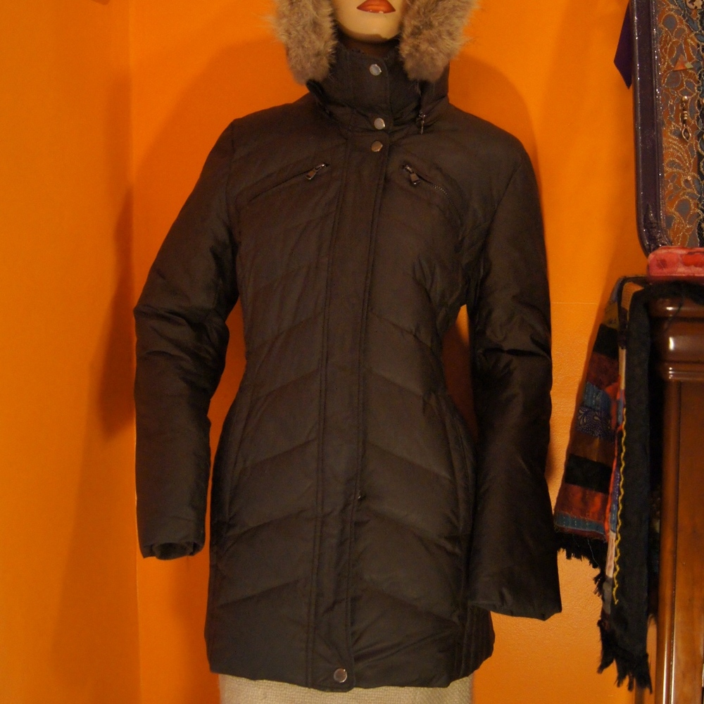 Real Fur Lined Olive Green Long Down Winter Jacket