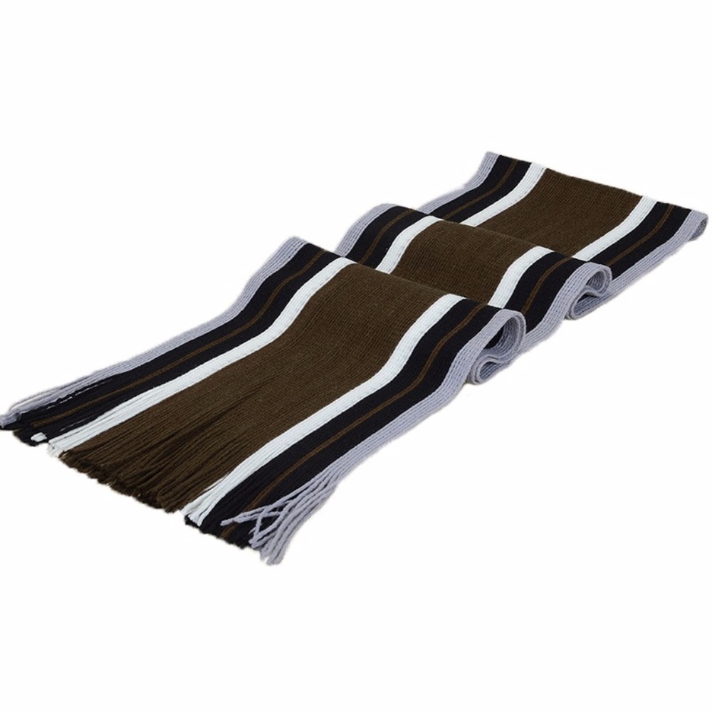 Men's Brown Striped Scarf