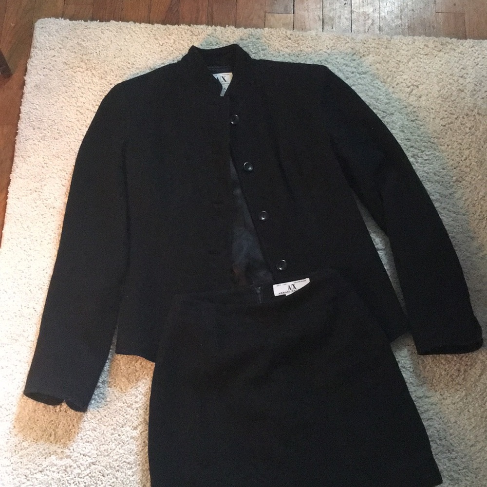 Armani Exchange mini-skirt suit set