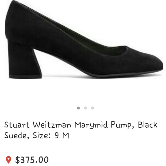 Stuart Weitzman Black Suede Marymid Pumps 7 1/2New - Picture 1 of 7