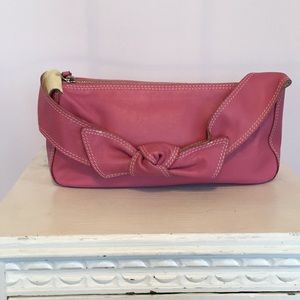 Kate Spade Pink Leather Purse w/Bow Handle